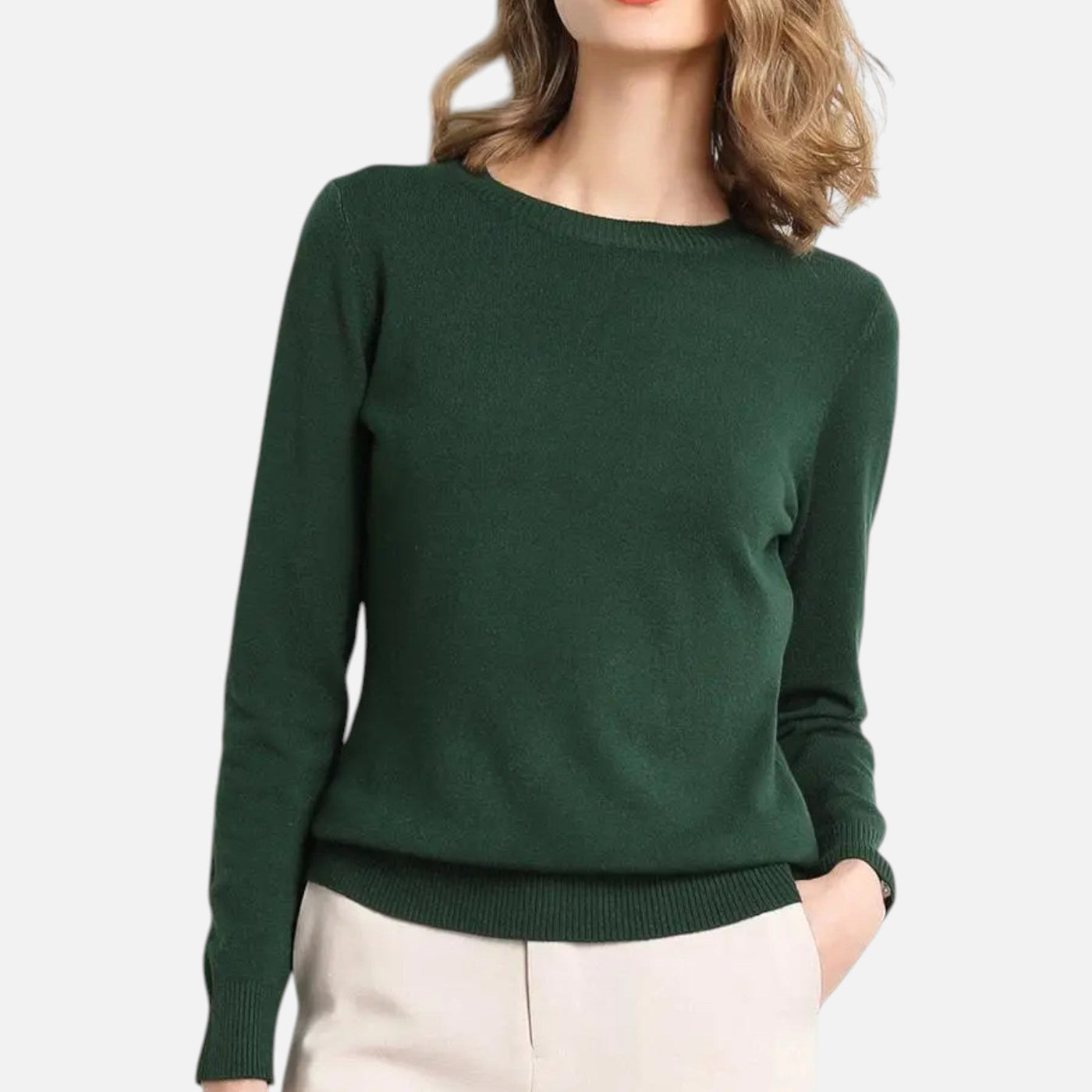 Women’s Merino Wool Sweater – Timeless O-Neck Elegance