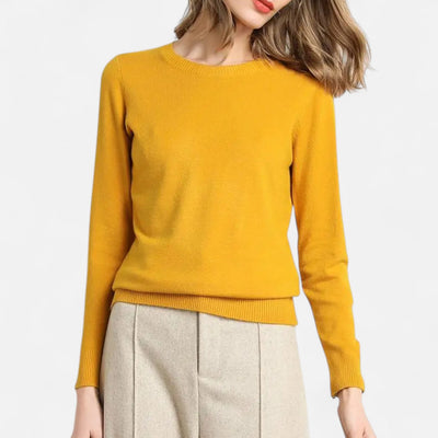 Women’s Merino Wool Sweater – Timeless O-Neck Elegance