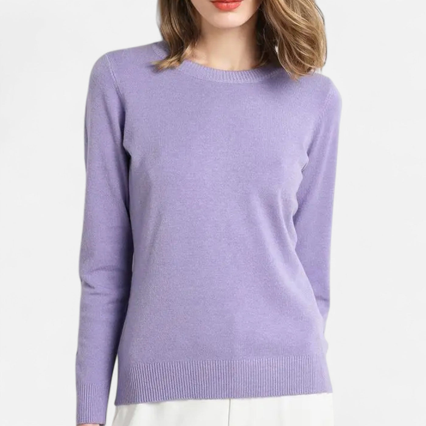 Women’s Merino Wool Sweater – Timeless O-Neck Elegance