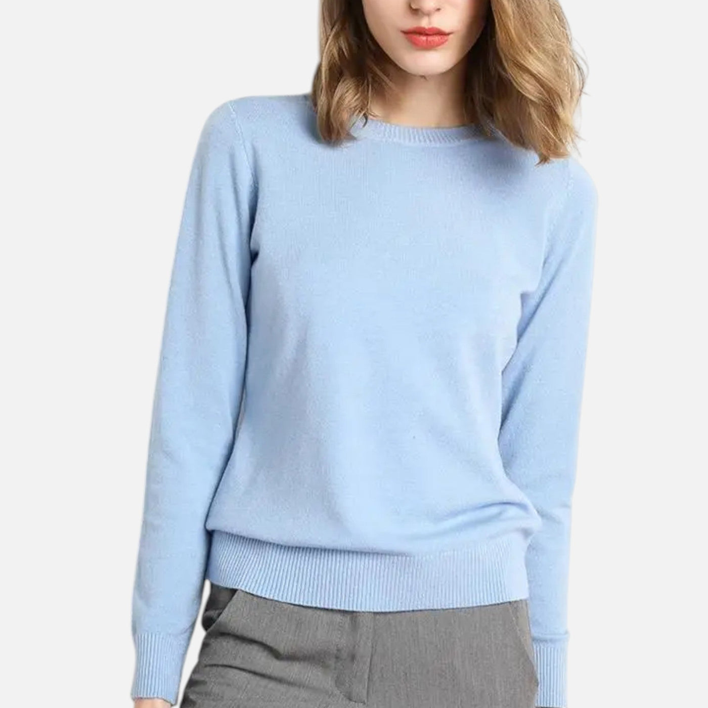 Women’s Merino Wool Sweater – Timeless O-Neck Elegance