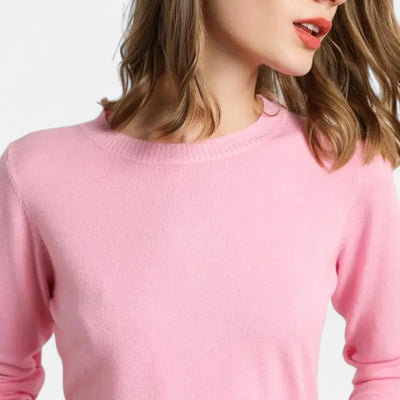 Women’s Merino Wool Sweater – Timeless O-Neck Elegance