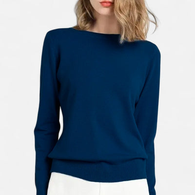 Women’s Merino Wool Sweater – Timeless O-Neck Elegance