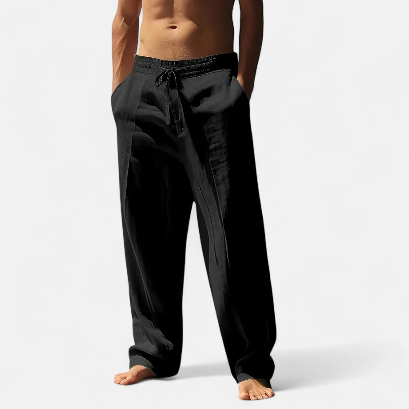 Men’s Relaxed Linen Autumn Pants – Riviera Ease