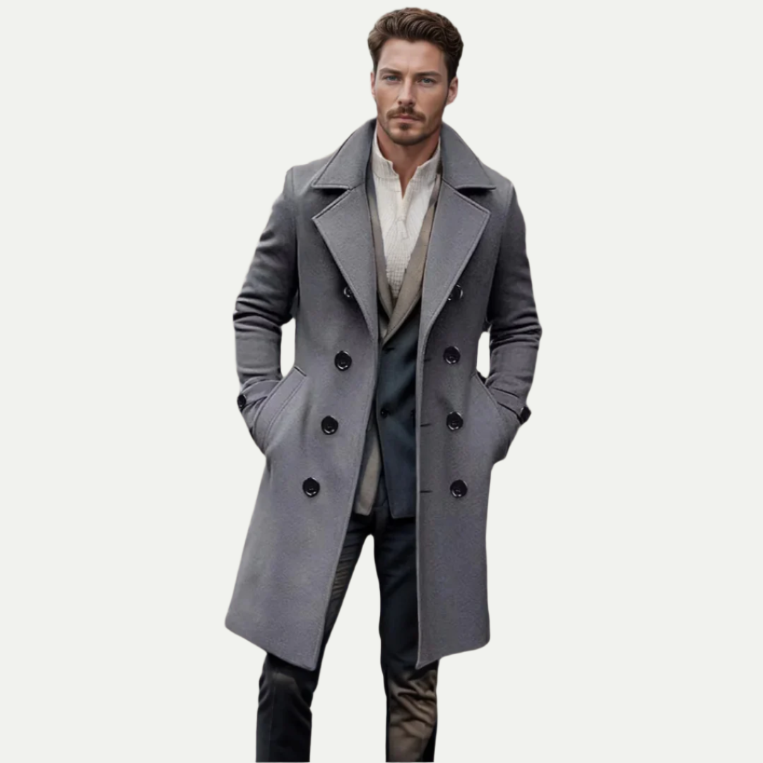 Premium Merino Wool® Italian Long Trench Coat by Massimo