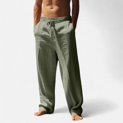 Men’s Relaxed Linen Autumn Pants – Riviera Ease