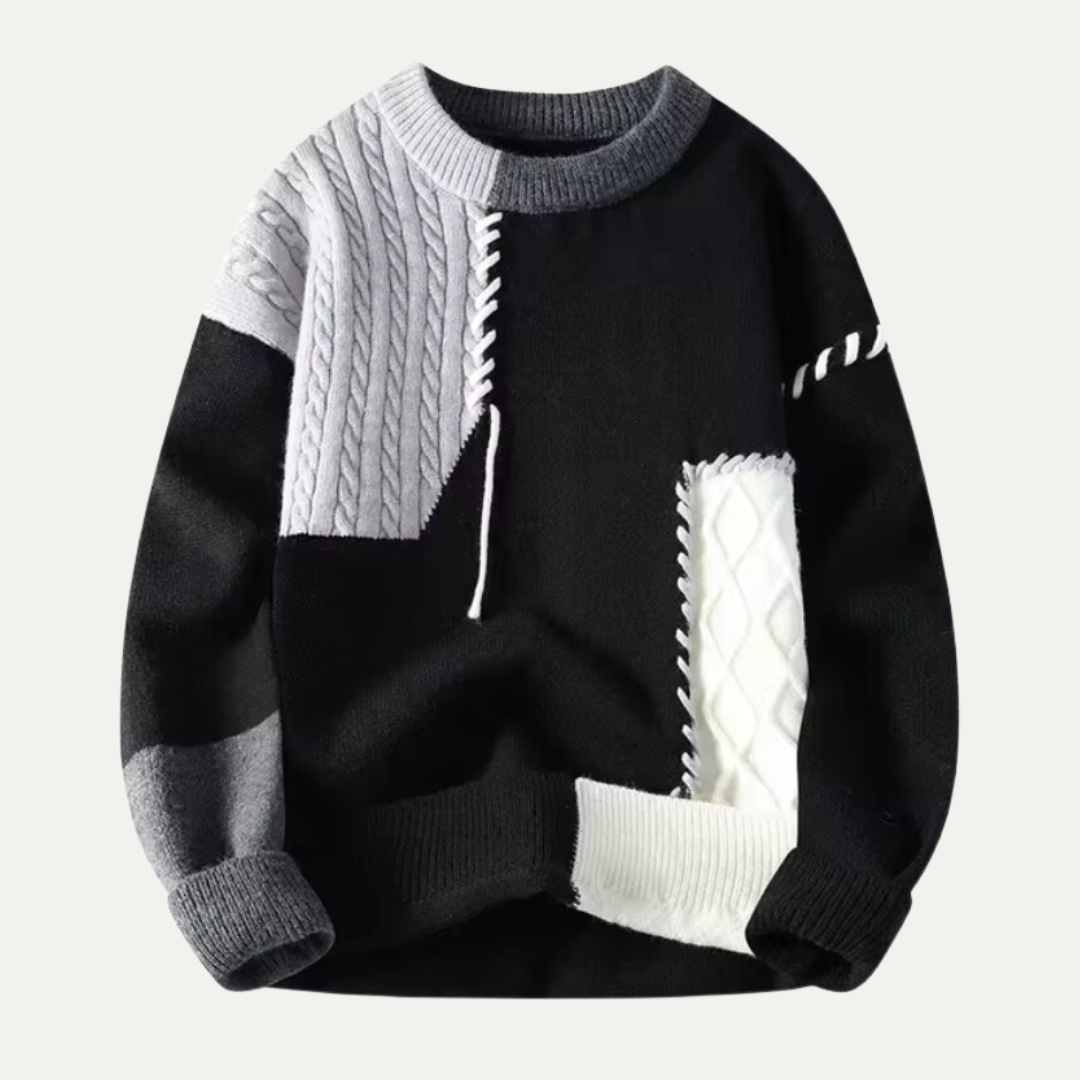 Premium Merino Wool® Autumn & Winter Patchwork Sweater