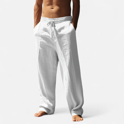 Men’s Relaxed Linen Autumn Pants – Riviera Ease