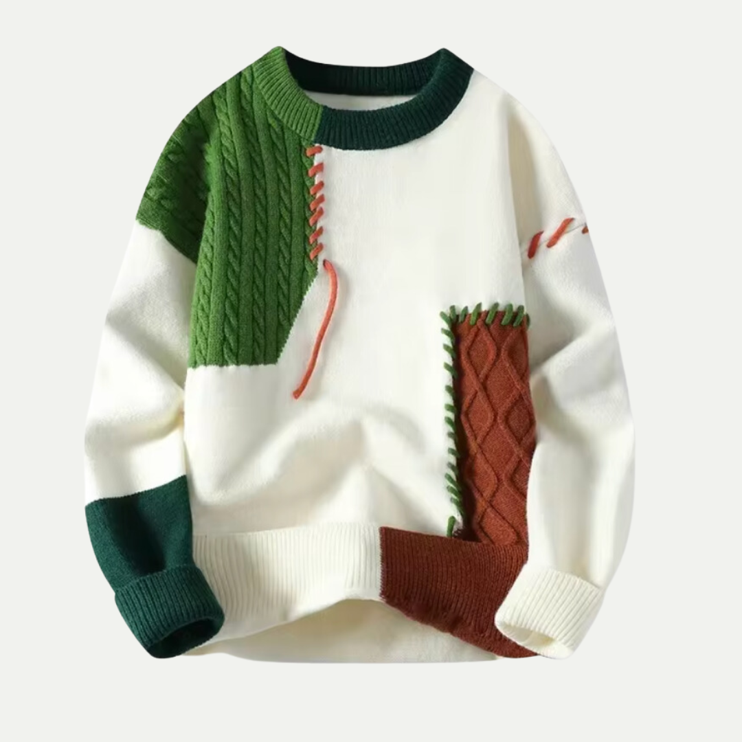 Premium Merino Wool® Autumn & Winter Patchwork Sweater