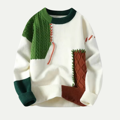Premium Merino Wool® Autumn & Winter Patchwork Sweater