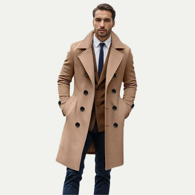 Premium Merino Wool® Italian Long Trench Coat by Massimo
