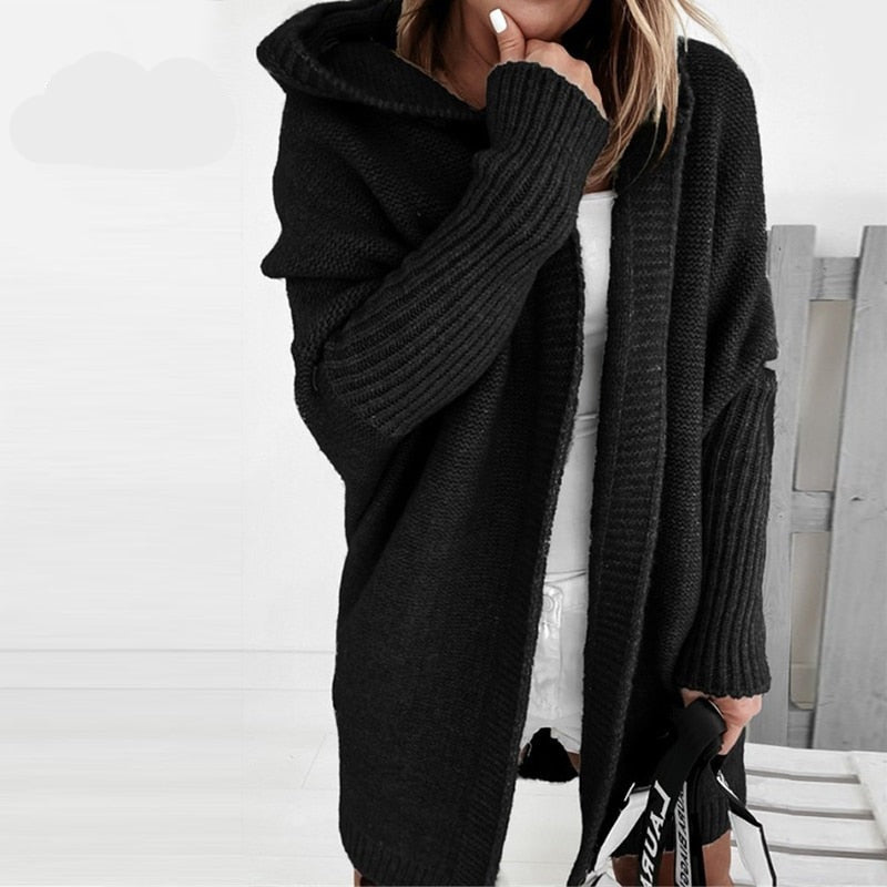 Women’s Cozy Hooded Cardigan - Oversized Fit
