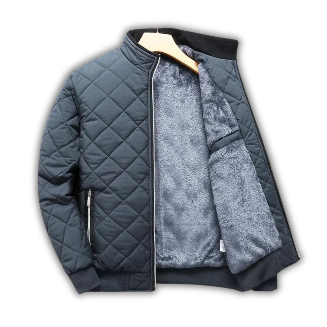 Notoria | Men's Lined Quilted Jacket - Bomber Style with Stand-Up Collar