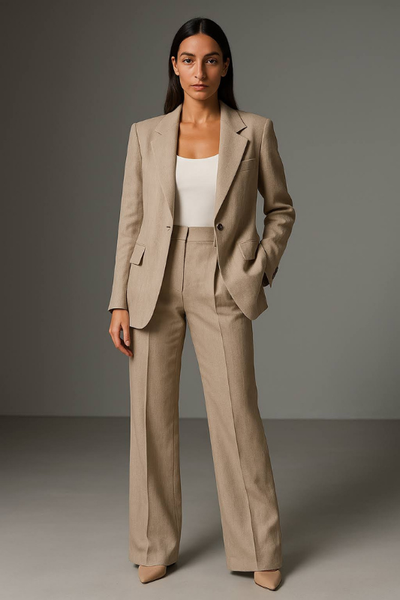 Women’s Two-Piece Suit | Slim Blazer & Wide-Leg Pants