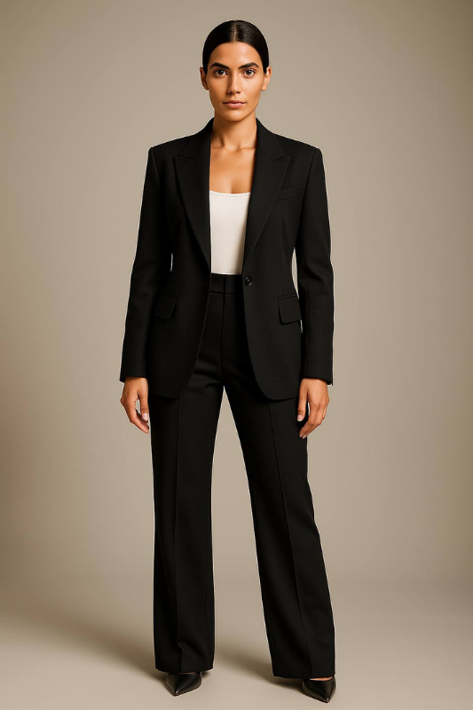 Women’s Two-Piece Suit | Slim Blazer & Wide-Leg Pants