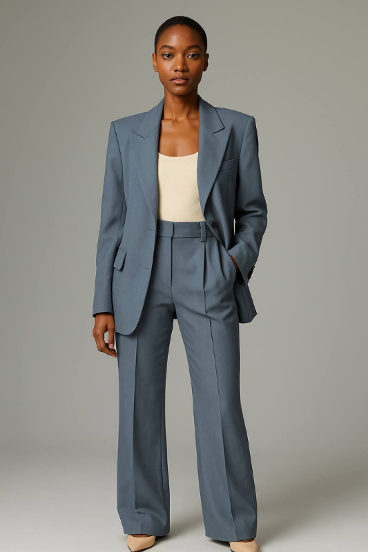 Women’s Two-Piece Suit | Slim Blazer & Wide-Leg Pants