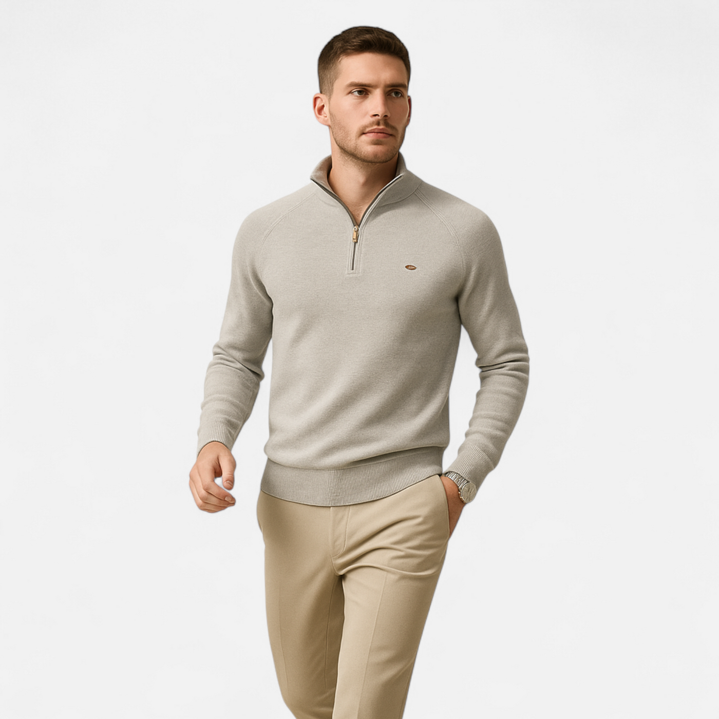 Men’s Cotton Zip Sweater – Refined Knitwear for the Season