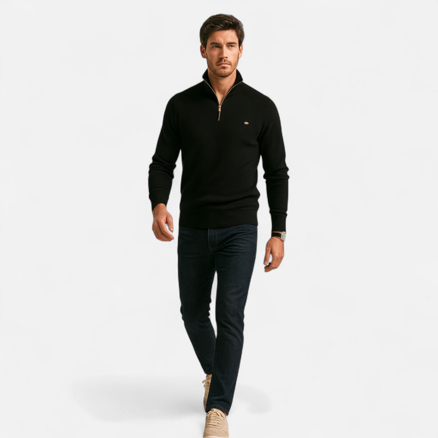 Men’s Cotton Zip Sweater – Refined Knitwear for the Season