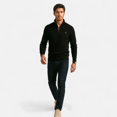 Men’s Cotton Zip Sweater – Refined Knitwear for the Season