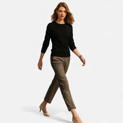 Women’s Merino Wool Sweater – Timeless O-Neck Elegance