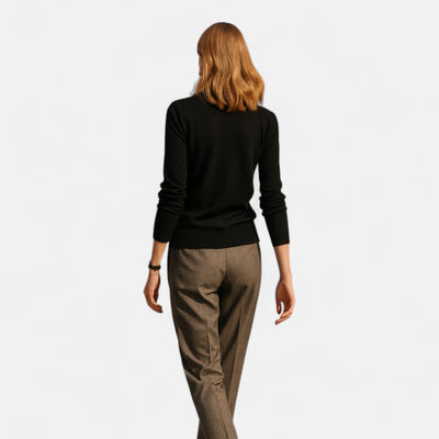 Women’s Merino Wool Sweater – Timeless O-Neck Elegance