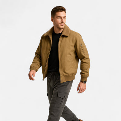 Men’s Casual Jacket – Refined Cotton & Lambswool Blend