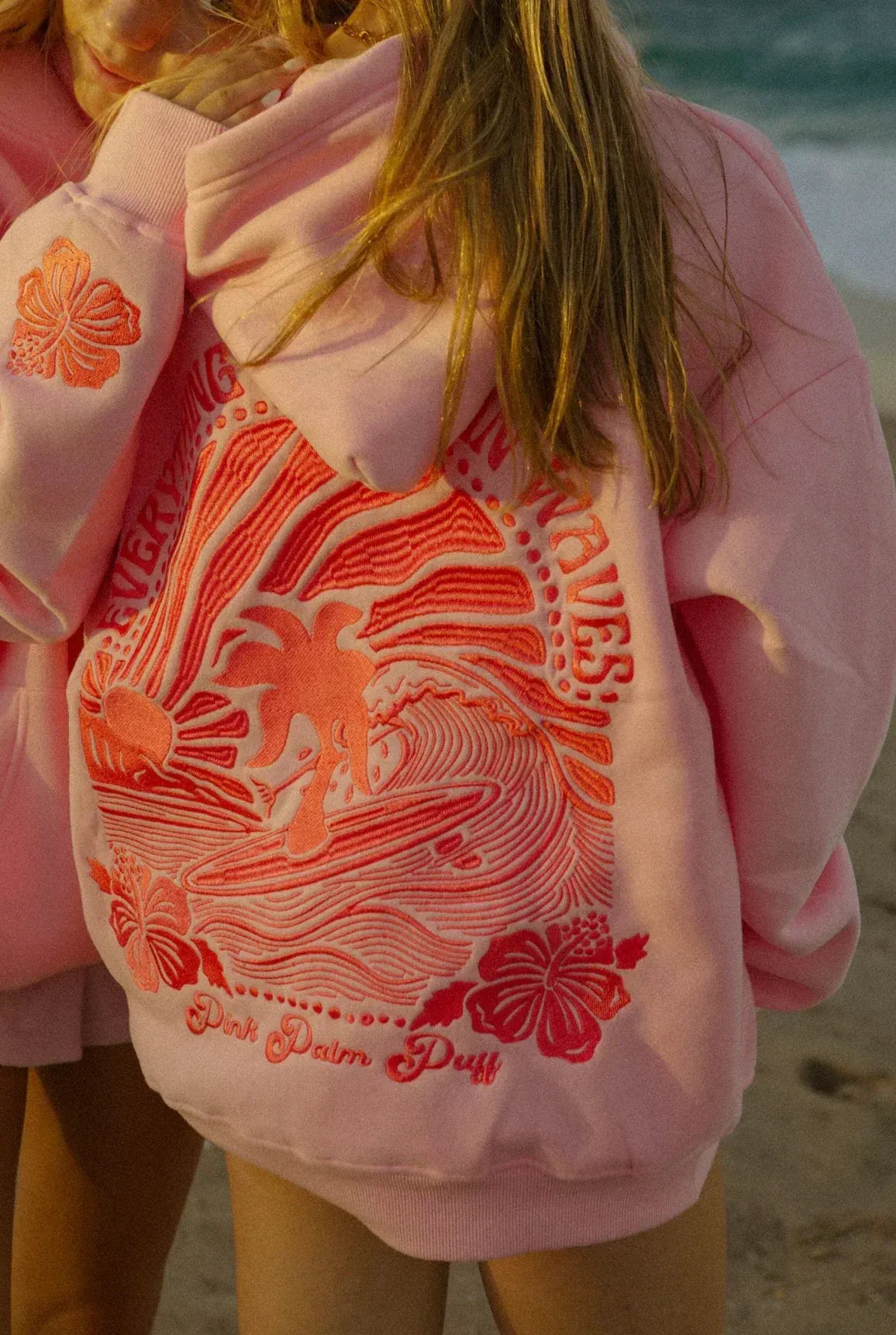 Oversized Cotton Blend Hoodie with Embroidered Back Design