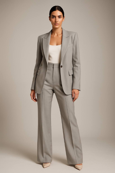 Women’s Two-Piece Suit | Slim Blazer & Wide-Leg Pants