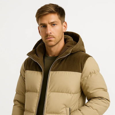 Hooded Puffer Jacket Warm Quilted Coat with Hood
