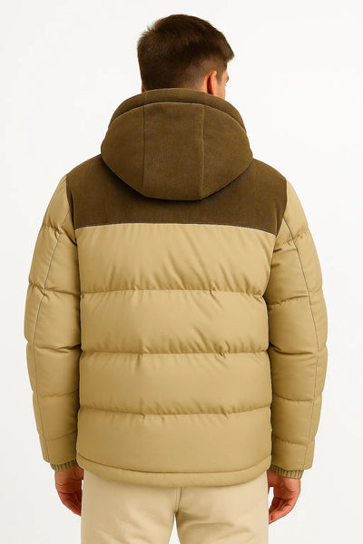 Hooded Puffer Jacket Warm Quilted Coat with Hood