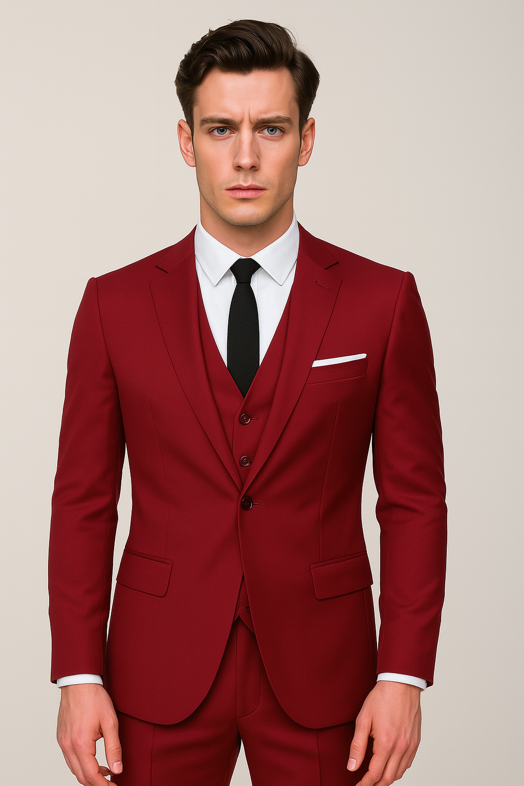 Men's 3-Piece Formal Slim Fit Suit - Single Breasted