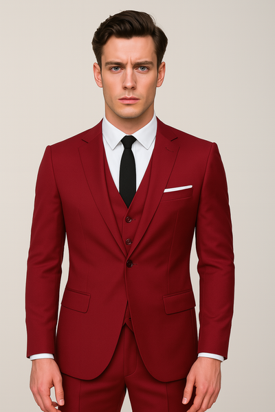 Men's 3-Piece Formal Slim Fit Suit - Single Breasted