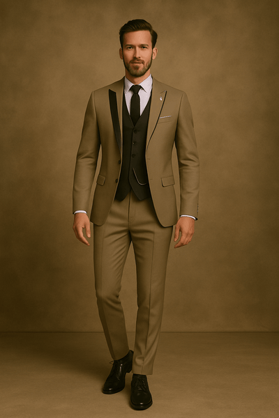 Notoria | Men’s 3-Piece Slim Fit Suit – Blazer, Waistcoat and Trousers Set for Formal Events