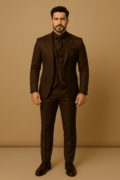 Notoria | Men’s 3-Piece Slim Fit Suit – Blazer, Waistcoat and Trousers Set for Formal Events