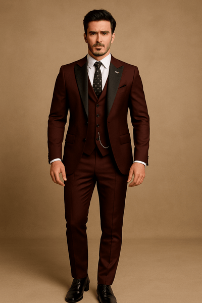 Notoria | Men’s 3-Piece Slim Fit Suit – Blazer, Waistcoat and Trousers Set for Formal Events