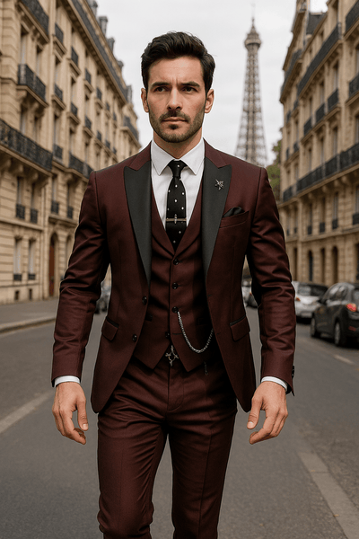 Notoria | Men’s 3-Piece Slim Fit Suit – Blazer, Waistcoat and Trousers Set for Formal Events