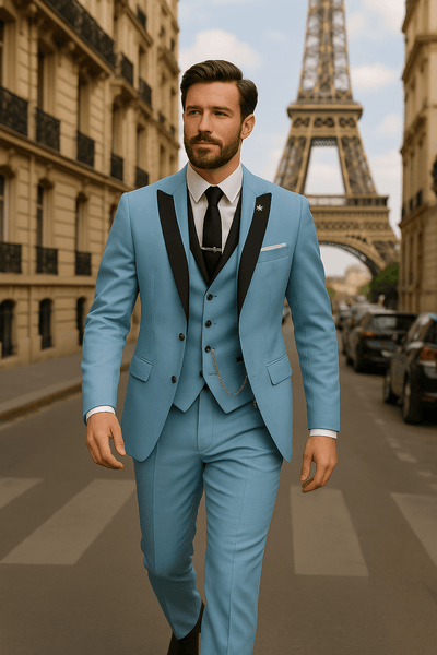 Notoria | Men’s 3-Piece Slim Fit Suit – Blazer, Waistcoat and Trousers Set for Formal Events