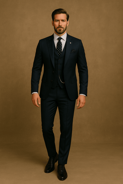 Notoria | Men’s 3-Piece Slim Fit Suit – Blazer, Waistcoat and Trousers Set for Formal Events