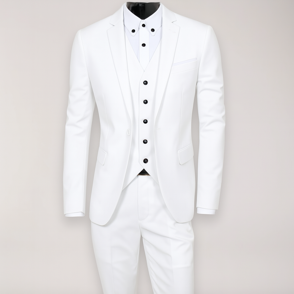 Notoria | Men’s 3-Piece Slim Fit Suit – Tailored Blazer, Waistcoat and Trousers for Formal Occasions