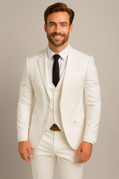 Notoria | Men’s 3-Piece Slim Fit Suit – Tailored Blazer, Waistcoat and Trousers for Formal Occasions