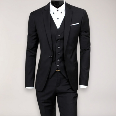 Notoria | Men’s 3-Piece Slim Fit Suit – Tailored Blazer, Waistcoat and Trousers for Formal Occasions