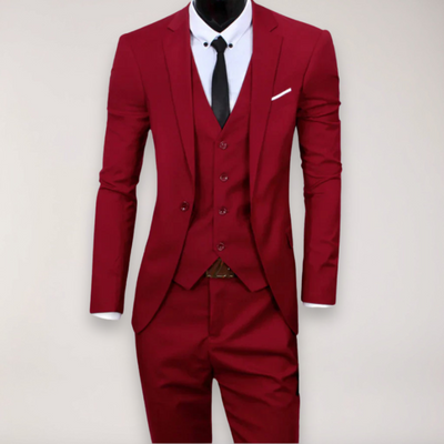 Notoria | Men’s 3-Piece Slim Fit Suit – Tailored Blazer, Waistcoat and Trousers for Formal Occasions