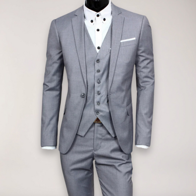 Notoria | Men’s 3-Piece Slim Fit Suit – Tailored Blazer, Waistcoat and Trousers for Formal Occasions