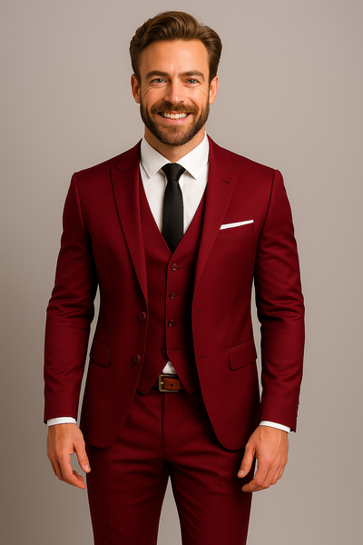 Notoria | Men’s 3-Piece Slim Fit Suit – Tailored Blazer, Waistcoat and Trousers for Formal Occasions