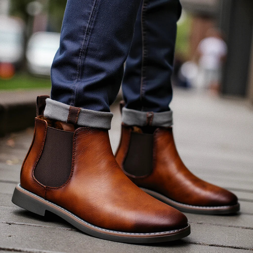 Men’s Chelsea Ankle Boots – Classic Slip-On Dress Style