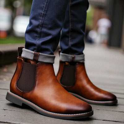 Men’s Chelsea Ankle Boots – Classic Slip-On Dress Style