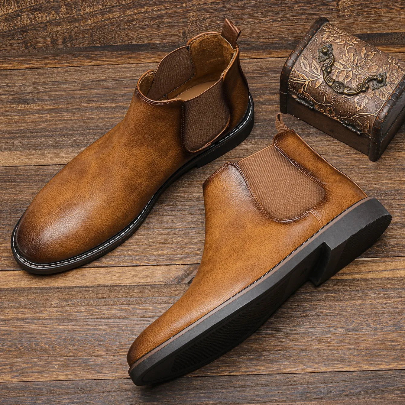 Men’s Chelsea Ankle Boots – Classic Slip-On Dress Style