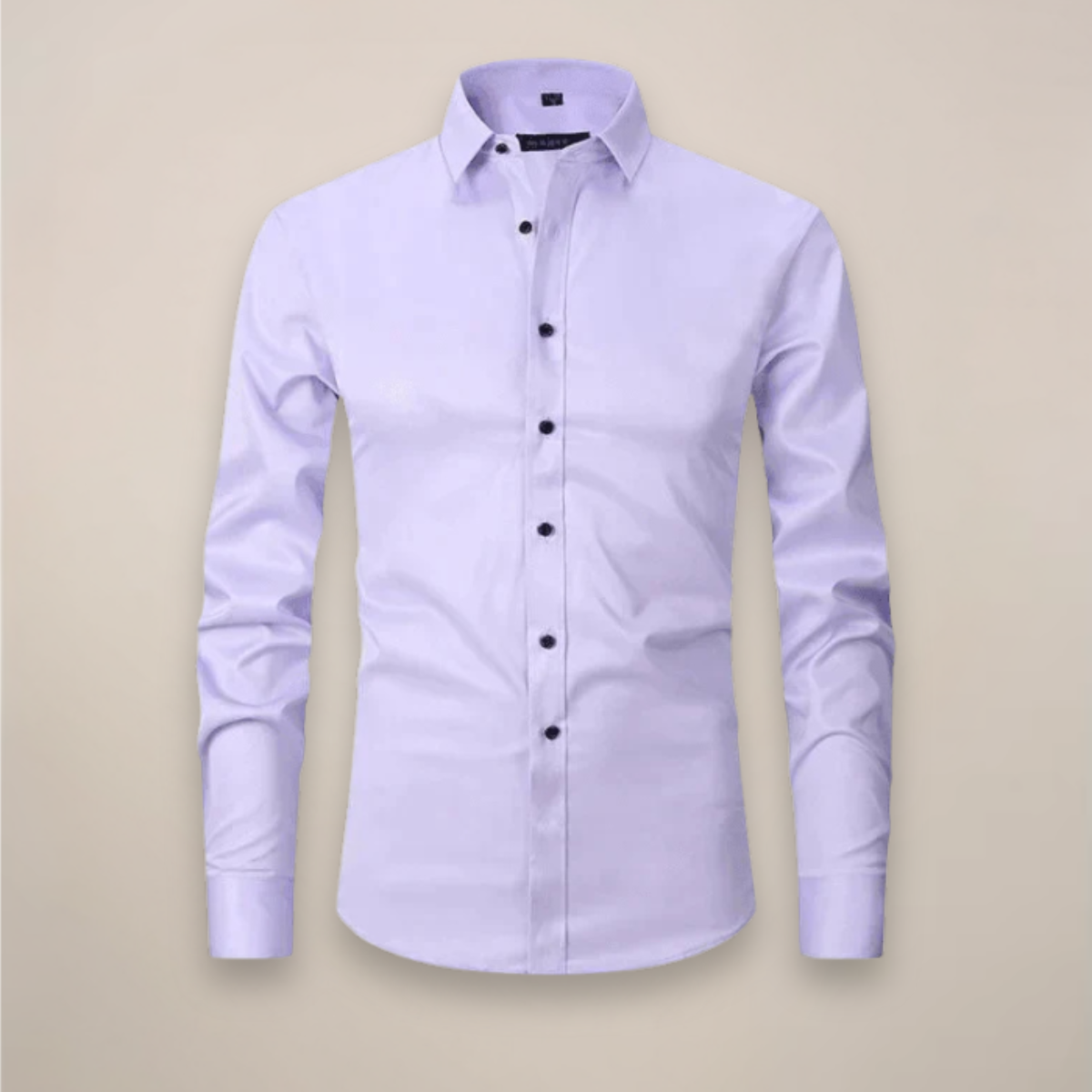 Men’s Long-Sleeved Shirt – Classic Structured Fit with Wrinkle-Free Finish