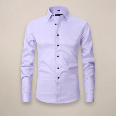 Men’s Long-Sleeved Shirt – Classic Structured Fit with Wrinkle-Free Finish