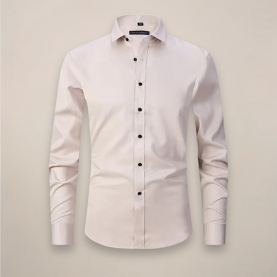 Men’s Long-Sleeved Shirt – Classic Structured Fit with Wrinkle-Free Finish