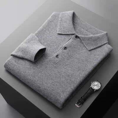 Polo Sweater – Natural-Fiber Blend Collar & Light Warmth